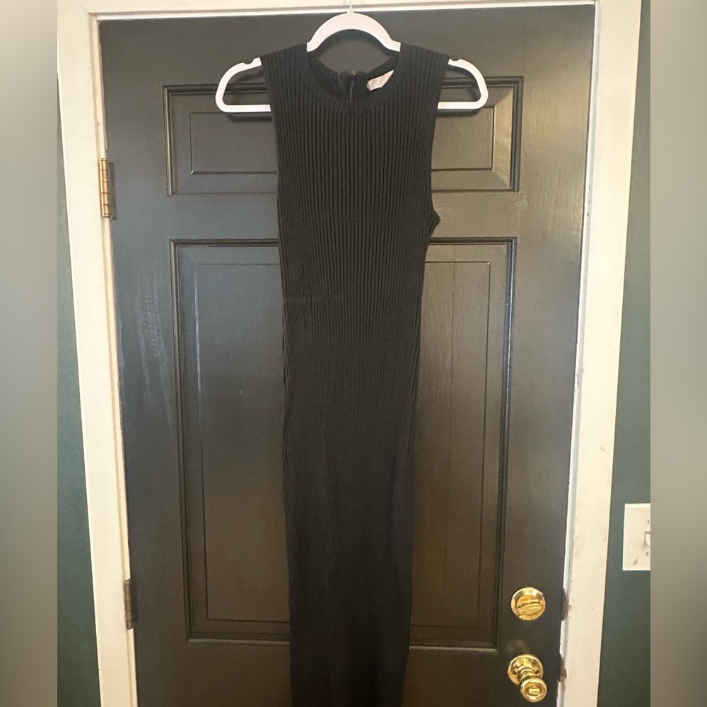 Chelsea28 black ribbed bodycon dress